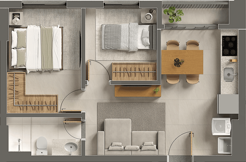 Apartamento no Parque Amazônia 43m² e 49m² - Goiânia GO