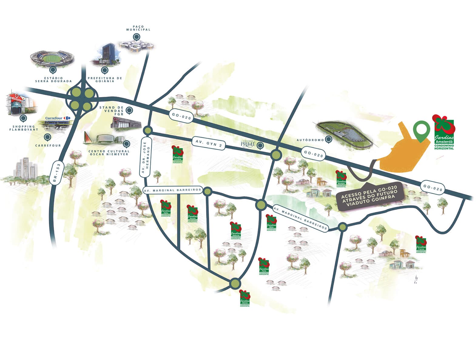 Lote no Jardins Amsterdã com 328,68 m² em Goiânia