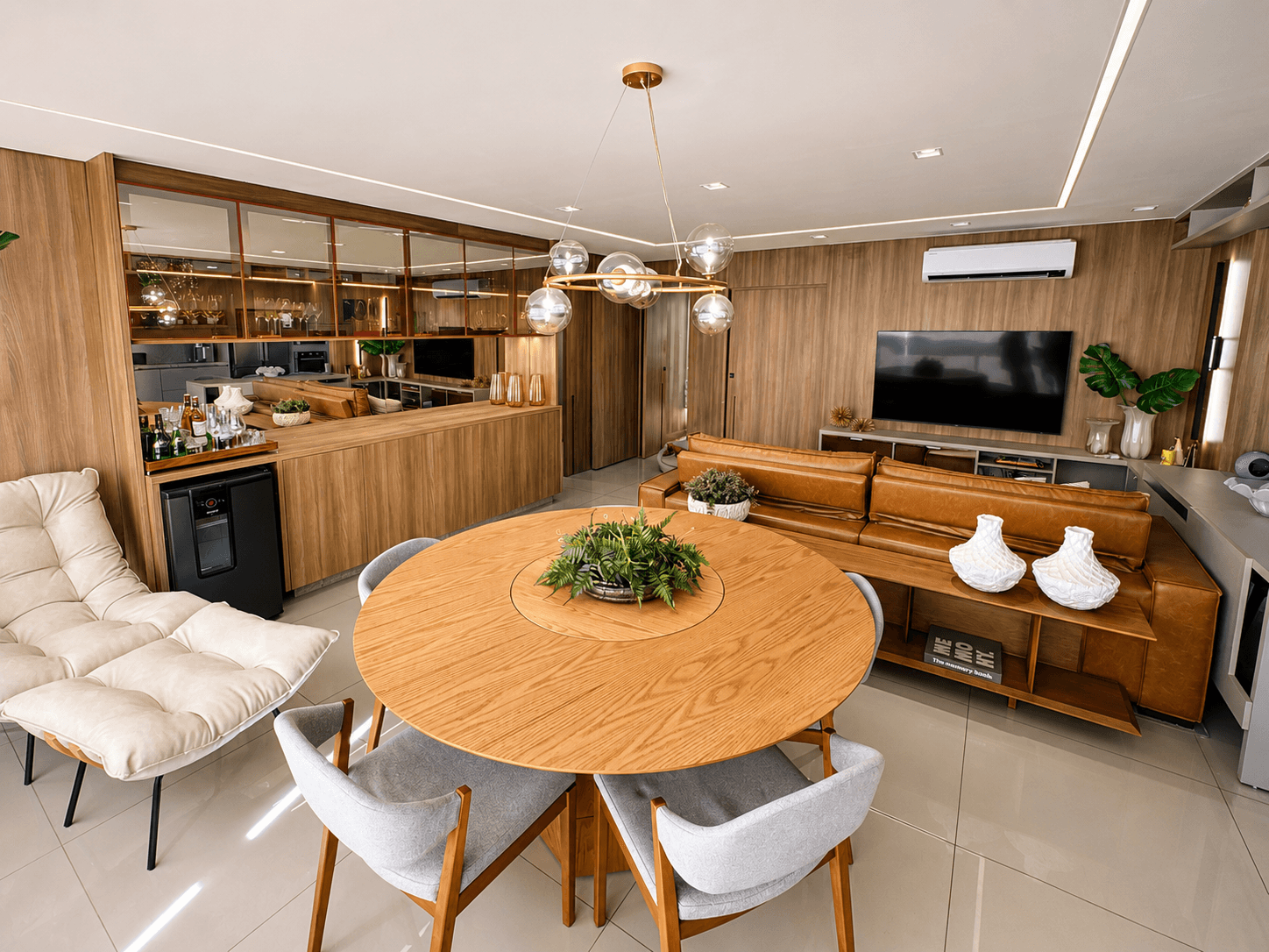Apartamento decorado e mobiliado